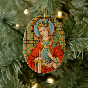 Dubbelbeeld St. Barbara (JP 01) Keramisch Ornament