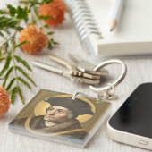 Dubbelbeeld St. Thomas More (SAU 026) Sleutelhanger (Voorkant Rechts)