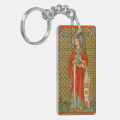 Dubbelbeeld van St. Barbara (JP 01) Sleutelhanger (Voorkant Links)