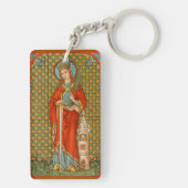 Dubbelbeeld van St. Barbara (JP 01) Sleutelhanger (achterkant)