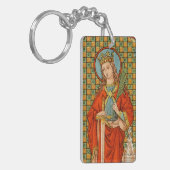 Dubbelbeeld van St. Barbara (JP 01) Sleutelhanger (Voorkant Links)