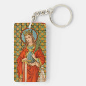 Dubbelbeeld van St. Barbara (JP 01) Sleutelhanger (achterkant)