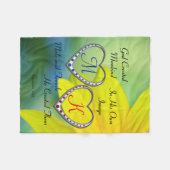 Dubbelblauw en rood hartprogramma met bijbelcitaat fleece deken (Voorkant (Horizontaal))