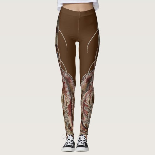 Dubbelblauw ringend octopus - zijwaarts gericht leggings (Voorkant)