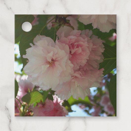 Dubbelbloeiende Cherry Tree I Spring Floral Bedankjes Labels (Voorkant)