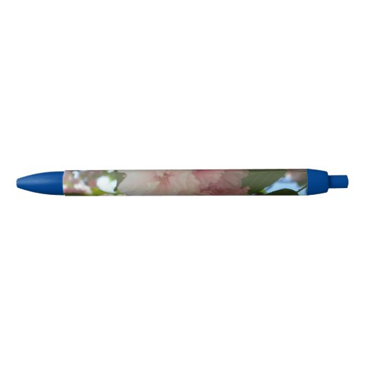 Dubbelbloeiende Cherry Tree I Spring Floral Blauwe Inkt Pen (Voorkant)