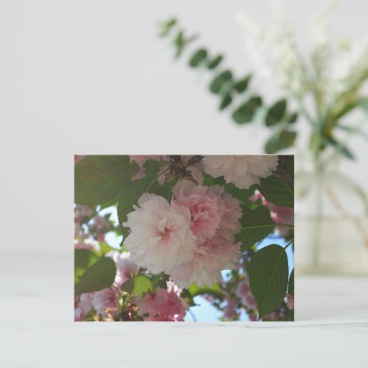 Dubbelbloeiende Cherry Tree I Spring Floral Briefkaart (Staand voorkant)