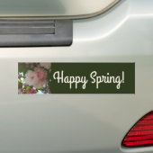 Dubbelbloeiende Cherry Tree I Spring Floral Bumpersticker (Op auto)