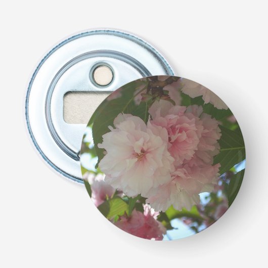 Dubbelbloeiende Cherry Tree I Spring Floral Button Flesopener (Voorkant)