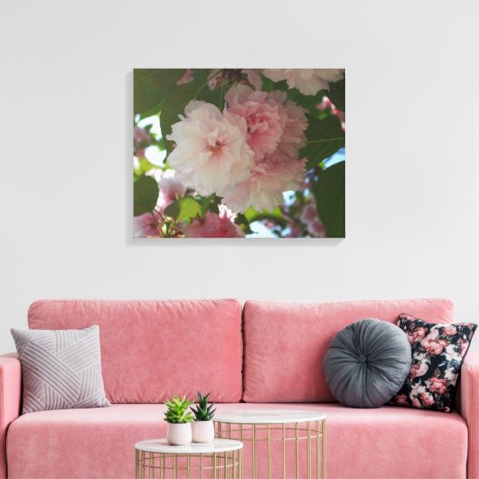 Dubbelbloeiende Cherry Tree I Spring Floral Canvas Afdruk (Insitu (Woonkamer))