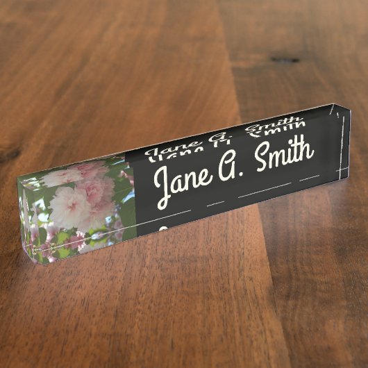 Dubbelbloeiende Cherry Tree I Spring Floral Naambordje (Zijkant)