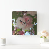 Dubbelbloeiende Cherry Tree I Spring Floral Vierkante Klok (Huis)