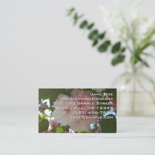 Dubbelbloeiende Cherry Tree I Spring Floral Visitekaartje (Staand voorkant)