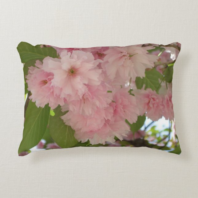 Dubbelbloeiende Cherry Tree II Spring Floral Accent Kussen (Voorkant)