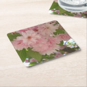 Dubbelbloeiende Cherry Tree II Spring Floral Kartonnen Onderzetters (Schuin)