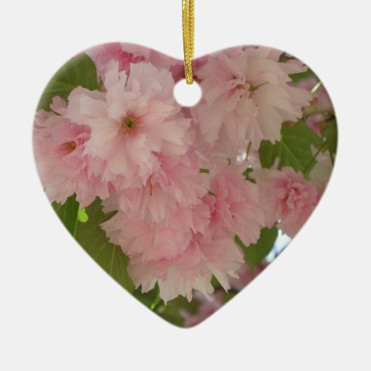 Dubbelbloeiende Cherry Tree II Spring Floral Keramisch Ornament (Voorkant)
