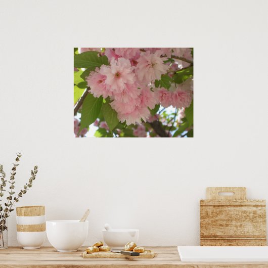 Dubbelbloeiende Cherry Tree II Spring Floral Poster (Keuken)