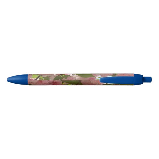 Dubbelbloeiende Cherry Tree III Spring Floral Blauwe Inkt Pen (Achterkant)