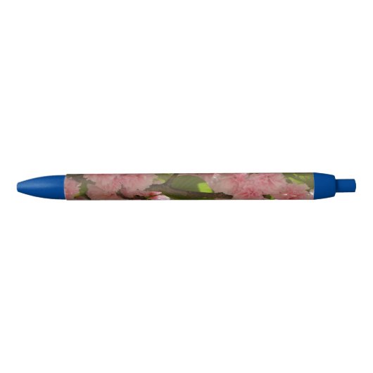 Dubbelbloeiende Cherry Tree III Spring Floral Blauwe Inkt Pen (Voorkant)
