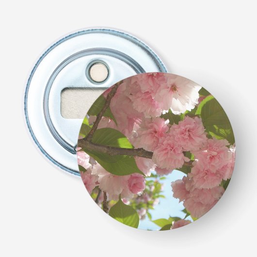 Dubbelbloeiende Cherry Tree III Spring Floral Button Flesopener (Voorkant)