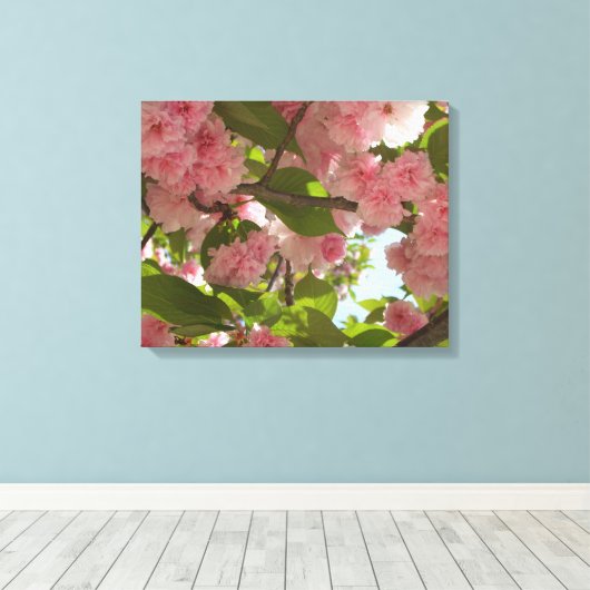 Dubbelbloeiende Cherry Tree III Spring Floral Canvas Afdruk (Insitu (Houten vloer))