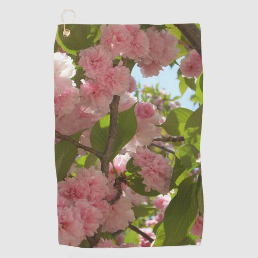 Dubbelbloeiende Cherry Tree III Spring Floral Golfhanddoek (Voorkant)