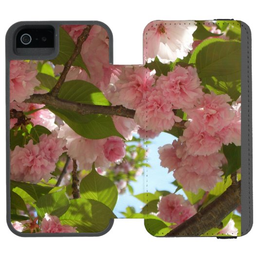 Dubbelbloeiende Cherry Tree III Spring Floral Incipio iPhone Portemonnee Hoesje (Agenda Open)
