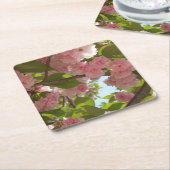 Dubbelbloeiende Cherry Tree III Spring Floral Kartonnen Onderzetters (Schuin)