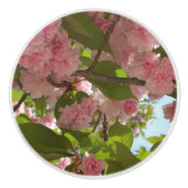 Dubbelbloeiende Cherry Tree III Spring Floral Keramische Knop (Voorkant)