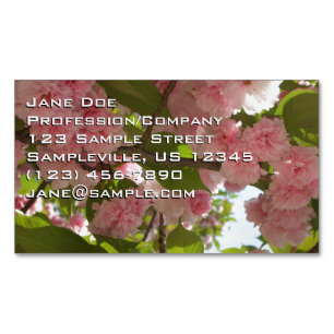 Dubbelbloeiende Cherry Tree III Spring Floral Magnetisch Visitekaartje