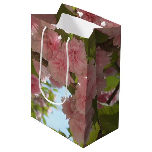 Dubbelbloeiende Cherry Tree III Spring Floral Medium Cadeauzakje (Voorkant Gekanteld)
