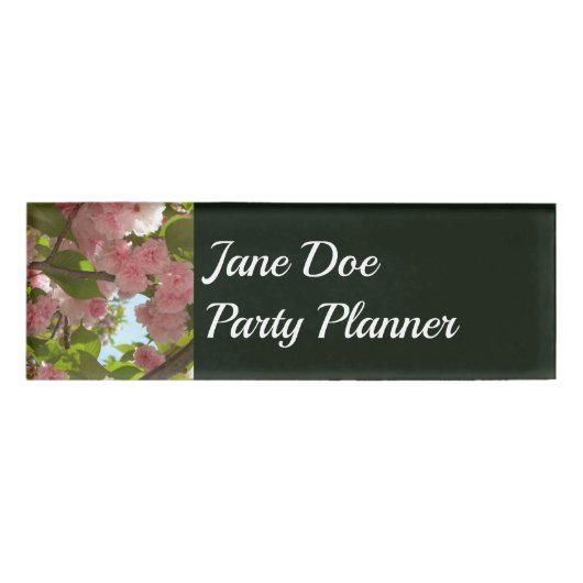 Dubbelbloeiende Cherry Tree III Spring Floral Naambadge (Voorkant)
