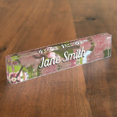 Dubbelbloeiende Cherry Tree III Spring Floral Naambordje (Zijkant)