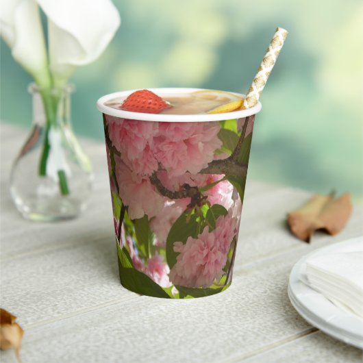 Dubbelbloeiende Cherry Tree III Spring Floral Papieren Bekers (Insitu)