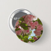 Dubbelbloeiende Cherry Tree III Spring Floral Ronde Button 5,7 Cm (Voorkant /achterkant)