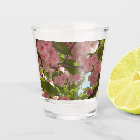 Dubbelbloeiende Cherry Tree III Spring Floral Shot Glas (Voorkant)