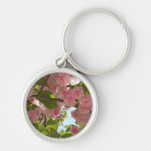 Dubbelbloeiende Cherry Tree III Spring Floral Sleutelhanger (Voorkant)