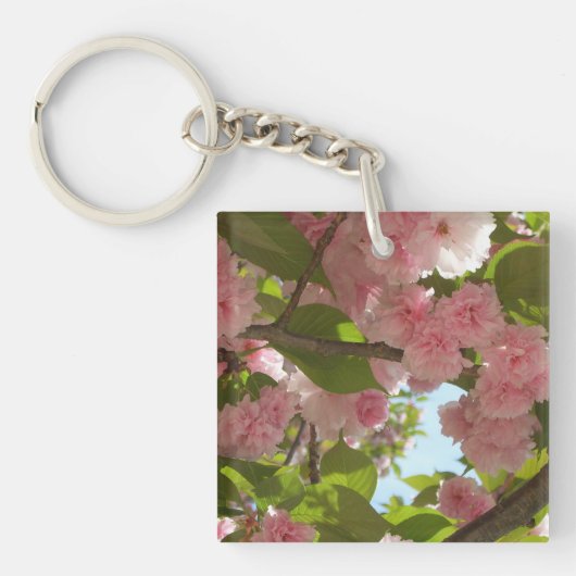 Dubbelbloeiende Cherry Tree III Spring Floral Sleutelhanger (Voorkant)
