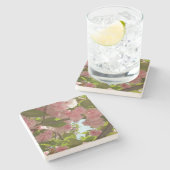 Dubbelbloeiende Cherry Tree III Spring Floral Stenen Onderzetter (Zijkant)