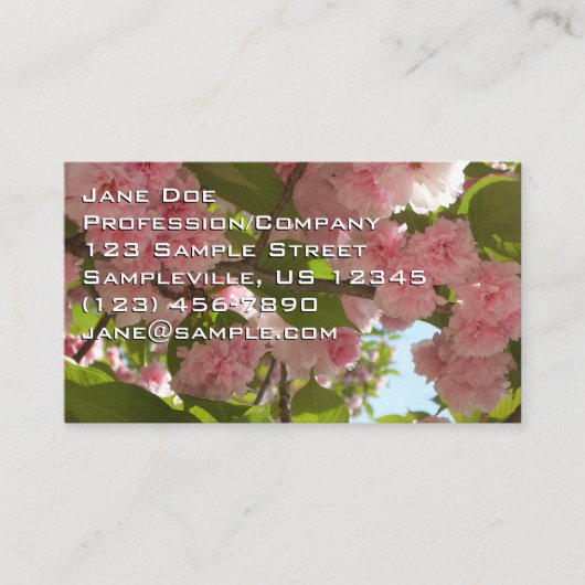 Dubbelbloeiende Cherry Tree III Spring Floral Visitekaartje (Voorkant)