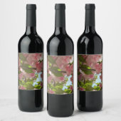 Dubbelbloeiende Cherry Tree III Spring Floral Wijn Etiket (Flessen)