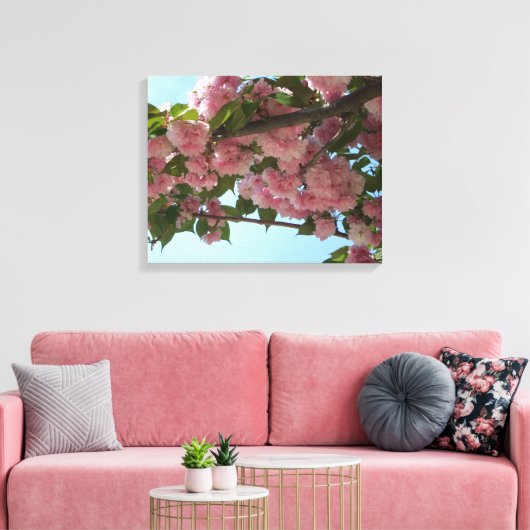 Dubbelbloeiende Cherry Tree IV Spring Canvas Afdruk (Insitu (Woonkamer))