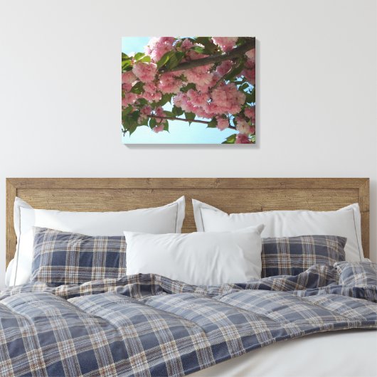 Dubbelbloeiende Cherry Tree IV Spring Canvas Afdruk (Insitu (Slaapkamer))