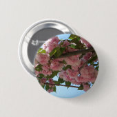 Dubbelbloeiende Cherry Tree IV Spring Ronde Button 5,7 Cm (Voorkant /achterkant)