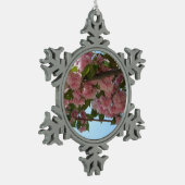 Dubbelbloeiende Cherry Tree IV Spring Tin Sneeuwvlok Ornament (Links)