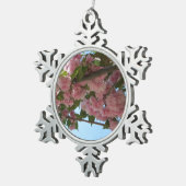 Dubbelbloeiende Cherry Tree IV Spring Tin Sneeuwvlok Ornament (Rechts)