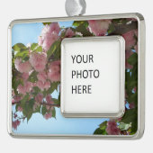 Dubbelbloeiende Cherry Tree IV Spring Verzilverd Omlijst Ornament (Links)