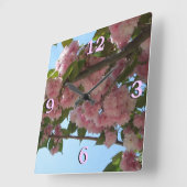 Dubbelbloeiende Cherry Tree IV Spring Vierkante Klok (Hoek)