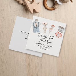 Dubbeldank je neutraal tweelingflesjes met gunstig bedankjes labels