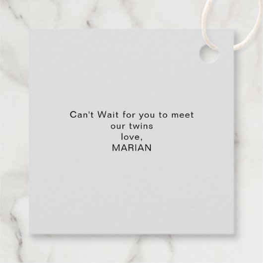 Dubbeldank je neutraal tweelingflesjes met gunstig bedankjes labels (Achterkant)